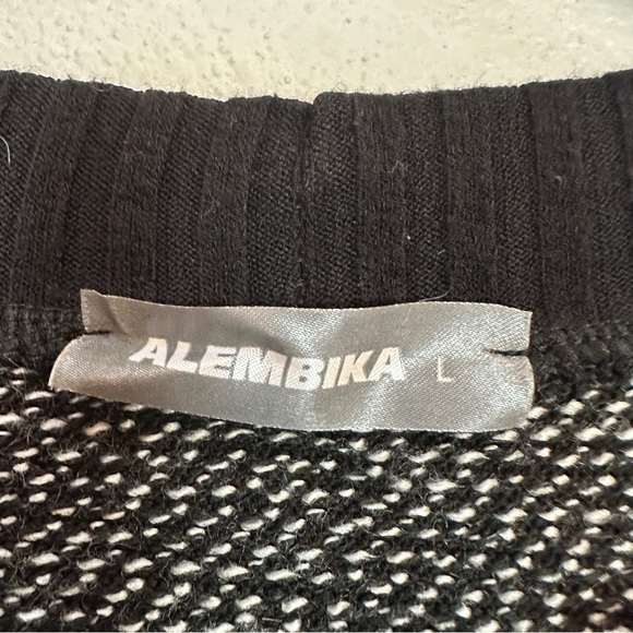 ALEMBIKA Black Trapeze Blouse Tunic Oversized Lagenlook‎ Mix Print Women’s Large - Picture 3 of 5